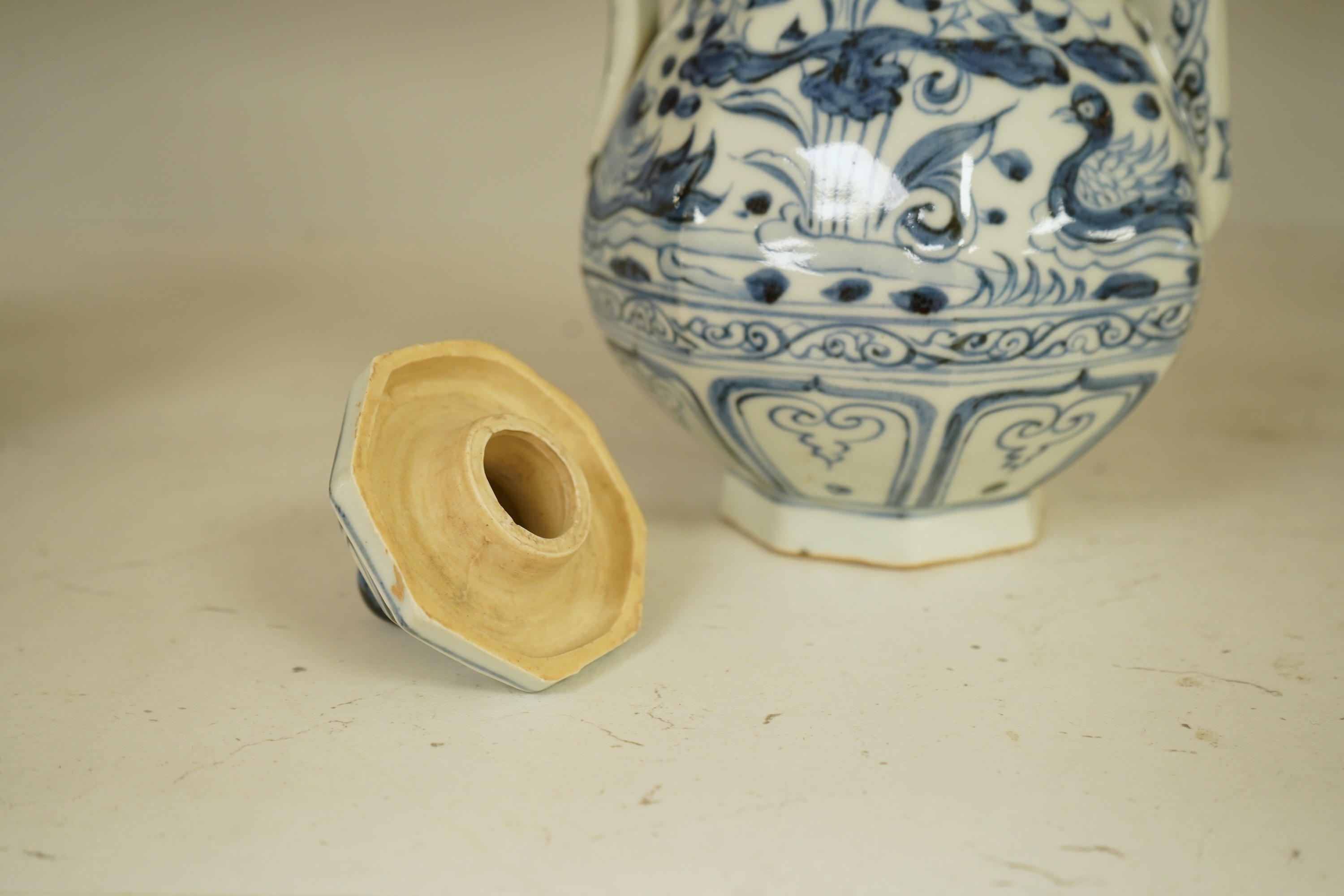 A Chinese blue and white Ewer or water pot, 26cm high